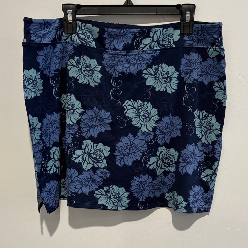 Floral Blue and Green Skort